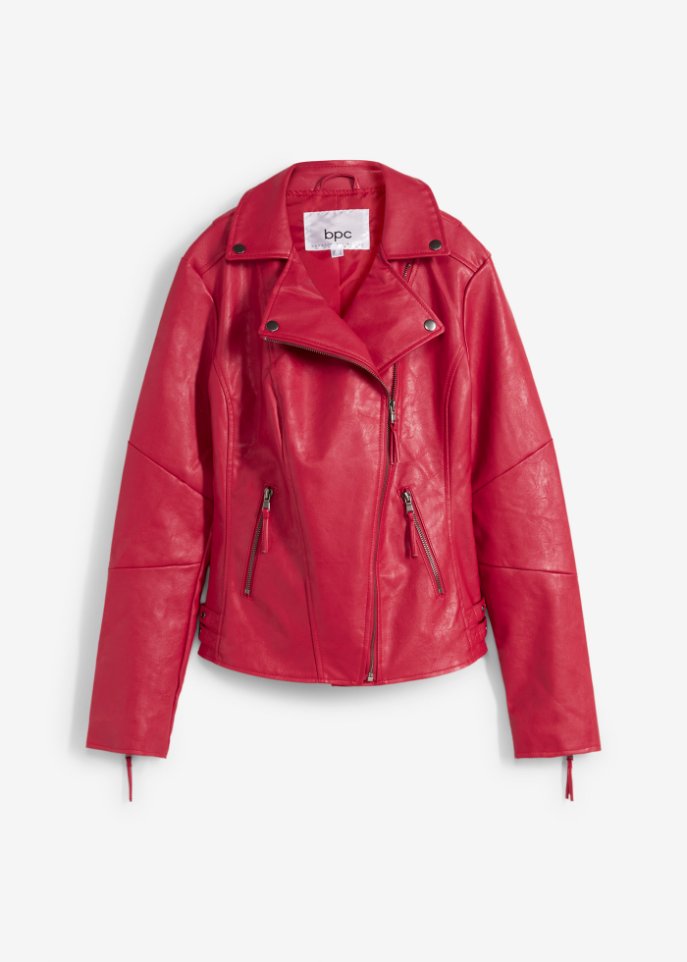 Lederimitat-Jacke in rot von vorne - bpc bonprix collection