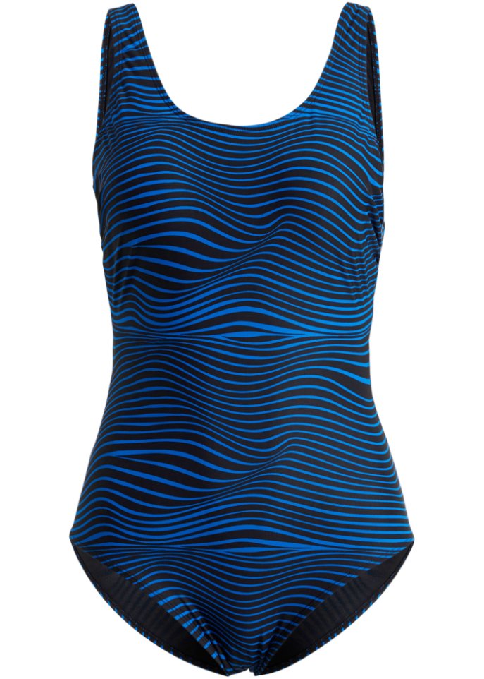 Shape Badeanzug leichte Formkraft in blau von vorne - bpc bonprix collection