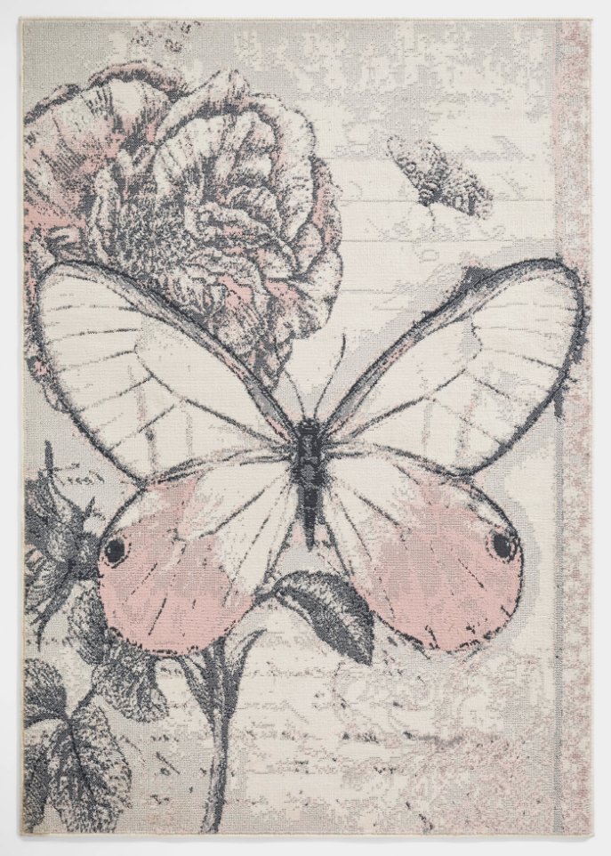 Teppich mit großem Schmetterling in rosa - bpc living bonprix collection