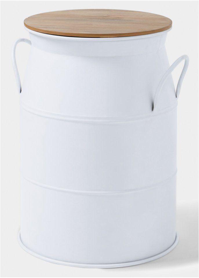 Beistelltisch in Milchkannen-Form in weiß von vorne - bpc living bonprix collection