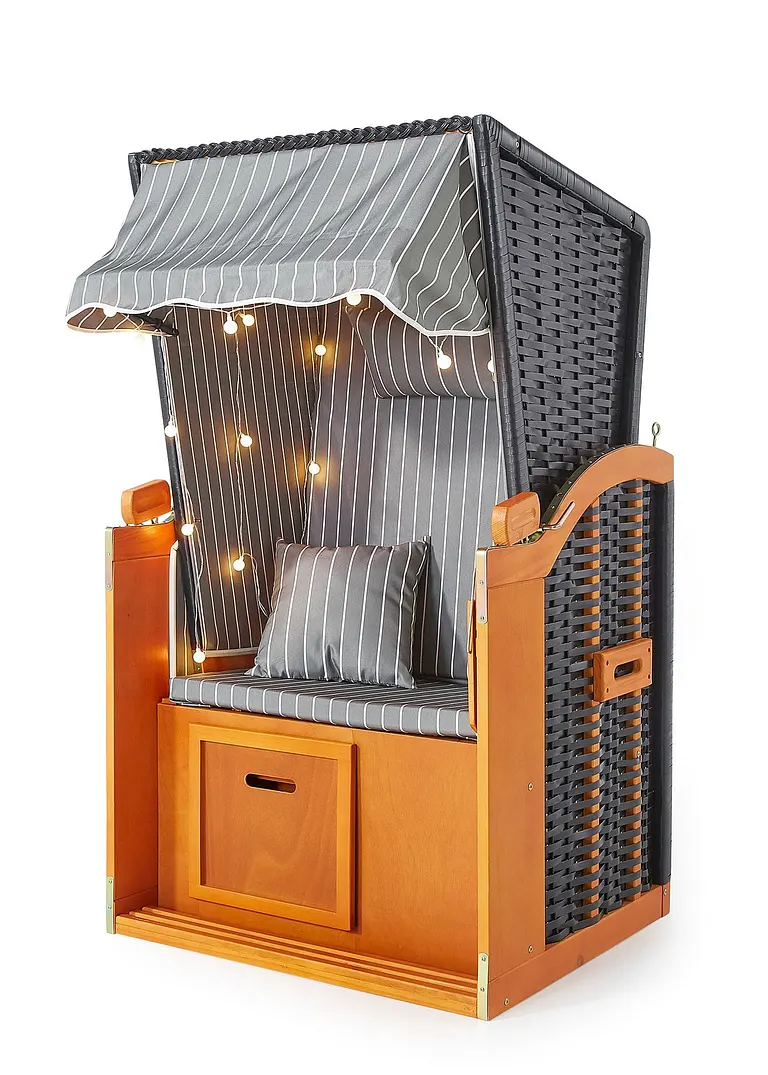 Strandkorb für 1 Person mit LED in schwarz von vorne - bpc living bonprix collection Strandkorb für 1 Person mit LED in schwarz von vorne - bpc living bonprix collection