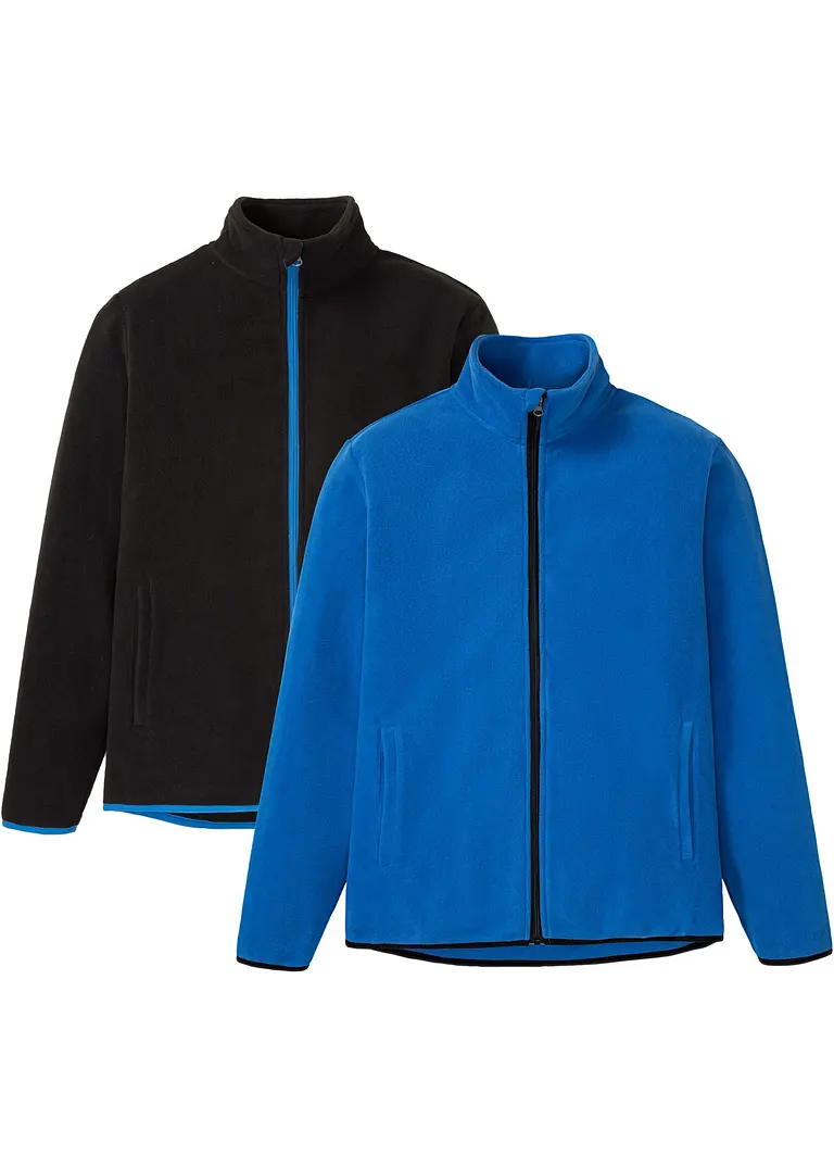 Fleecejacke (2er Pack) in blau von vorne - bonprix Fleecejacke (2er Pack) in blau von vorne - bonprix