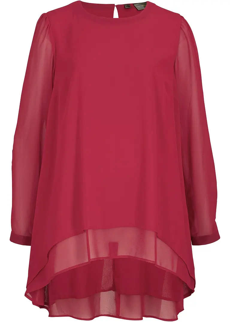 Vokuhila Long-Tunika in rot von vorne - bonprix Vokuhila Long-Tunika in rot von vorne - bonprix