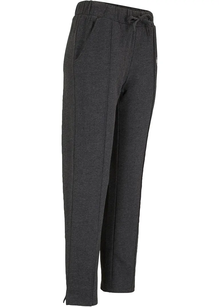 Jogginghose aus Bio-Baumwolle, gerade geschnitten in schwarz von vorne - bonprix Jogginghose aus Bio-Baumwolle, gerade geschnitten in schwarz von vorne - bonprix