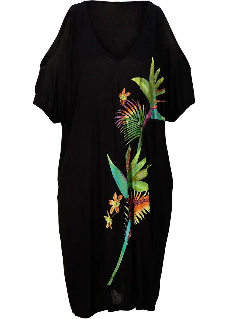 Strandkleid aus Viskose in schwarz von vorne - bonprix Strandkleid aus Viskose in schwarz von vorne - bonprix