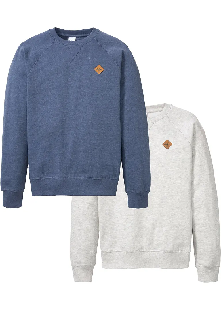 Sweatshirt (2er Pack) in blau von vorne - bonprix Sweatshirt (2er Pack) in blau von vorne - bonprix