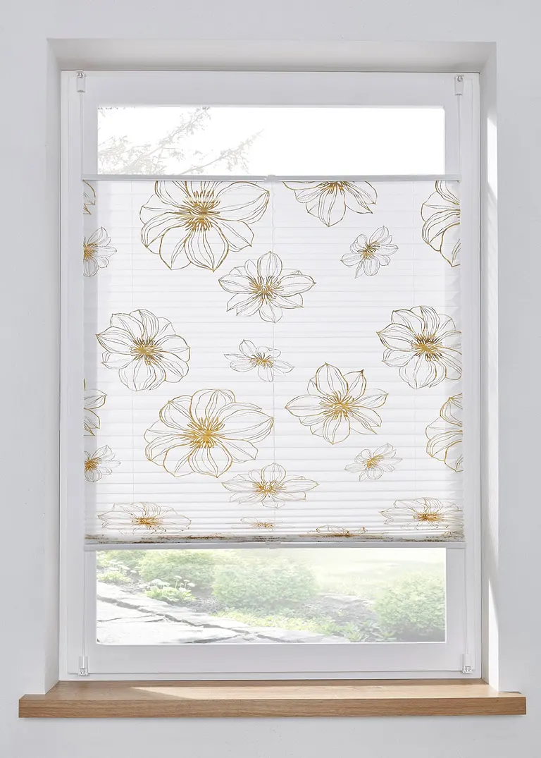 Plissee mit Blumendruck in weiß - bpc living bonprix collection Plissee mit Blumendruck in weiß - bpc living bonprix collection