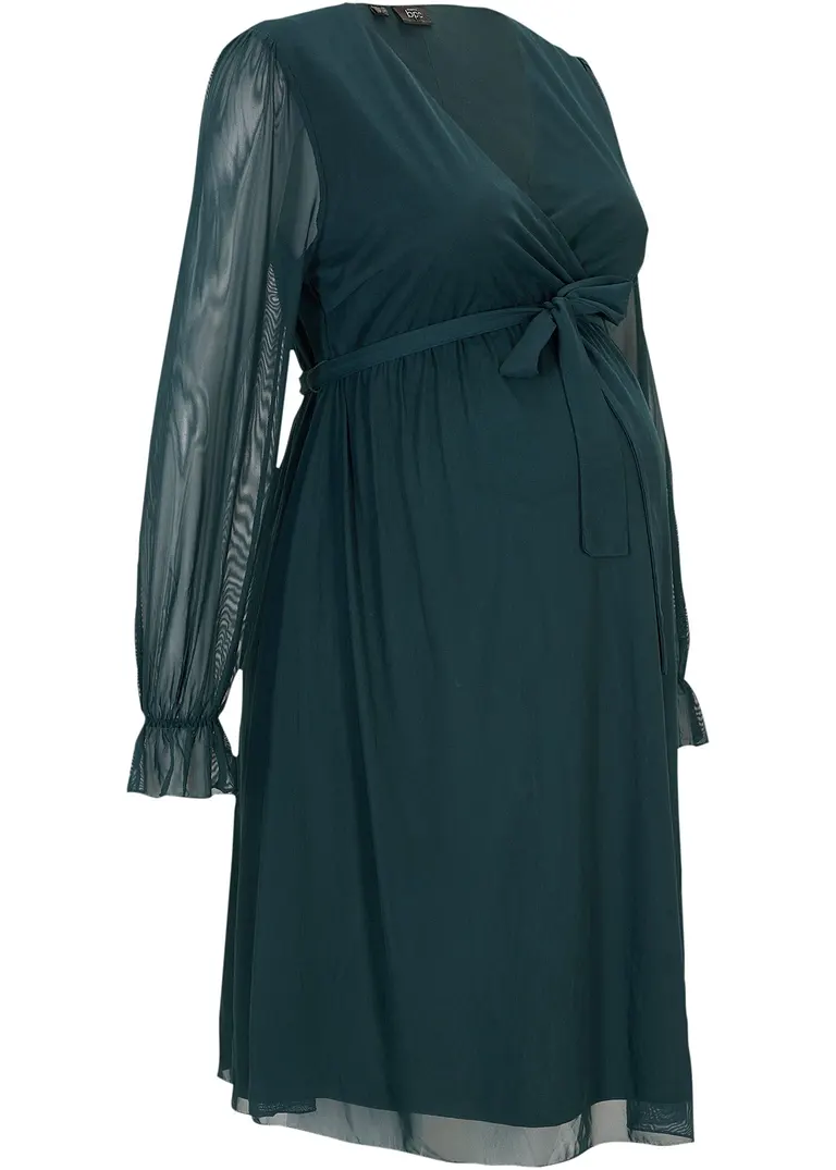 Umstands- und Stillkleid in grün von vorne - bonprix Umstands- und Stillkleid in grün von vorne - bonprix