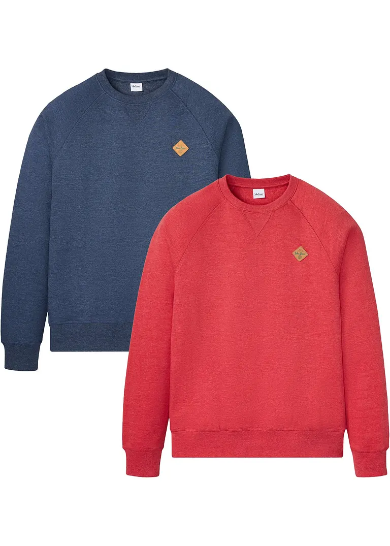 Sweatshirt (2er Pack) in blau von vorne - bonprix Sweatshirt (2er Pack) in blau von vorne - bonprix
