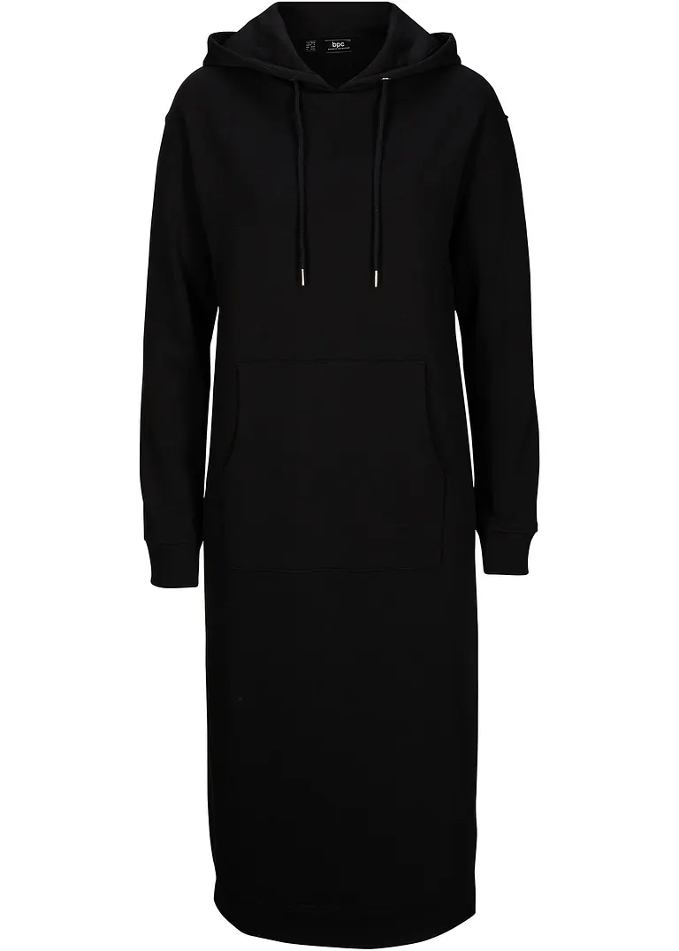 Sweatkleid mit Kapuze in schwarz von vorne - bonprix Sweatkleid mit Kapuze in schwarz von vorne - bonprix