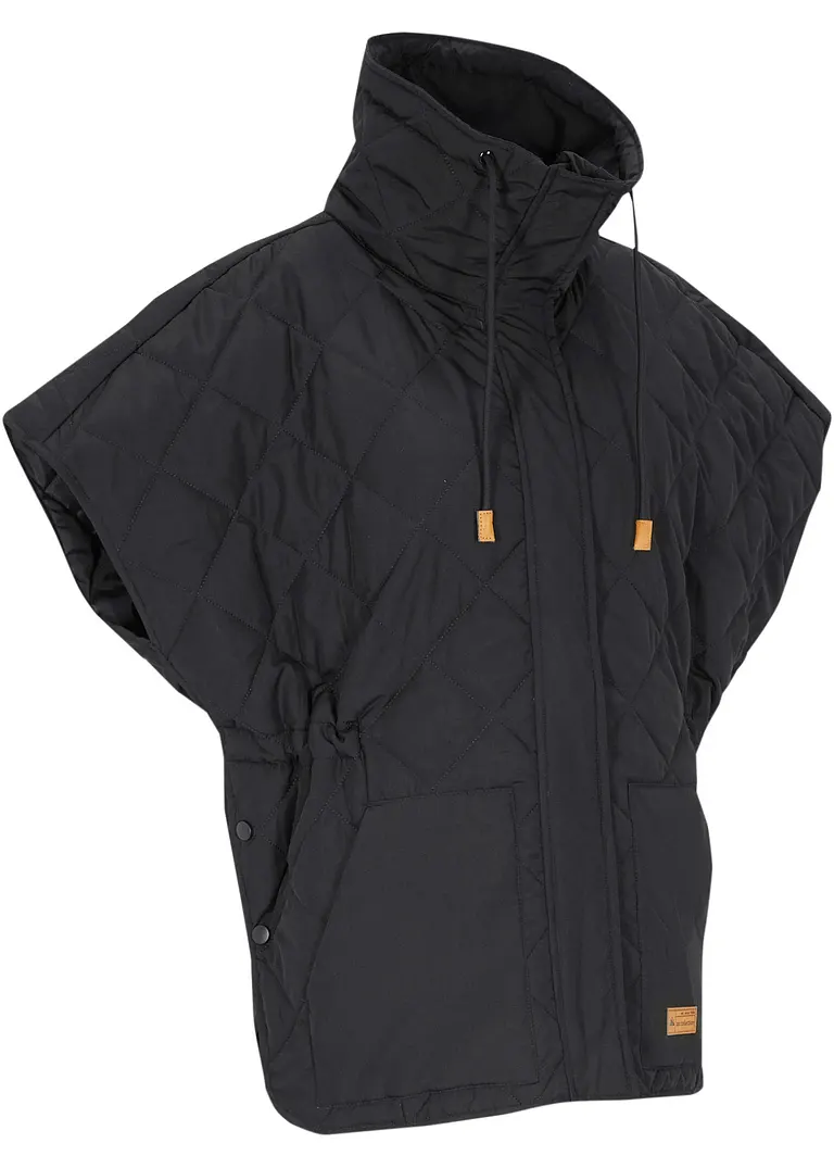 Oversize Funktions-Steppweste, wasserabweisend in schwarz von vorne - bonprix Oversize Funktions-Steppweste, wasserabweisend in schwarz von vorne - bonprix