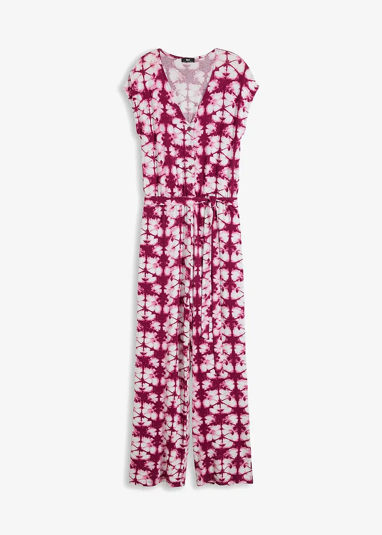 Jersey-Jumpsuit aus fließender Viskose in lila von vorne - bonprix Jersey-Jumpsuit aus fließender Viskose in lila von vorne - bonprix