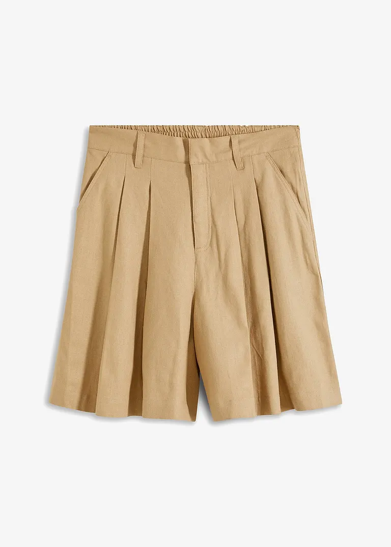 Leinen-Bermuda in beige von vorne - bonprix Leinen-Bermuda in beige von vorne - bonprix