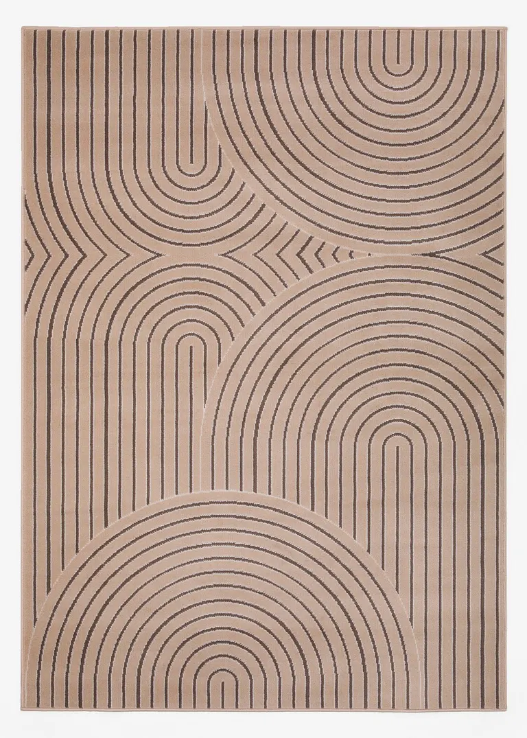 Teppich mit graphischem Motiv in beige von vorne - bonprix Teppich mit graphischem Motiv in beige von vorne - bonprix