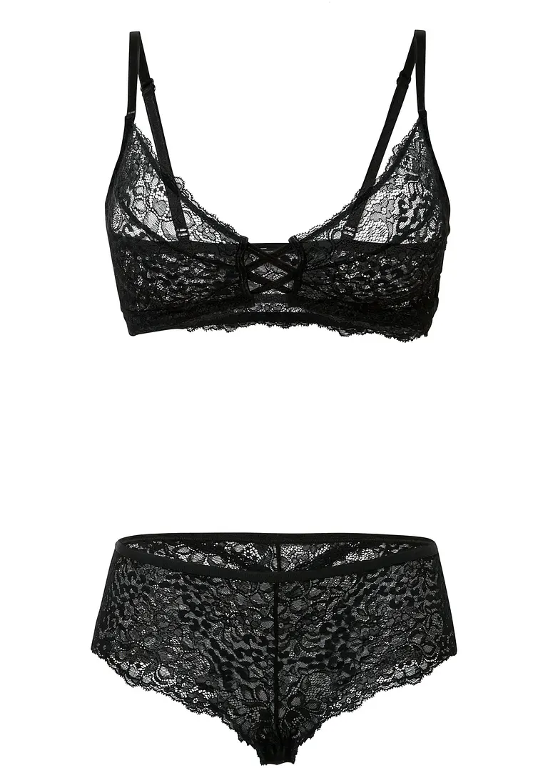 Bustier und Brazil ouvert (2-tlg.Set) in schwarz von hinten - VENUS Bustier und Brazil ouvert (2-tlg.Set) in schwarz von hinten - VENUS