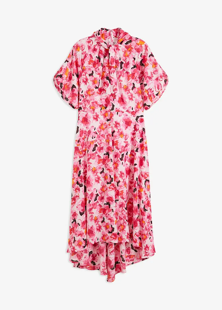 Kleid mit Drappierung in rosa von vorne - bonprix Kleid mit Drappierung in rosa von vorne - bonprix