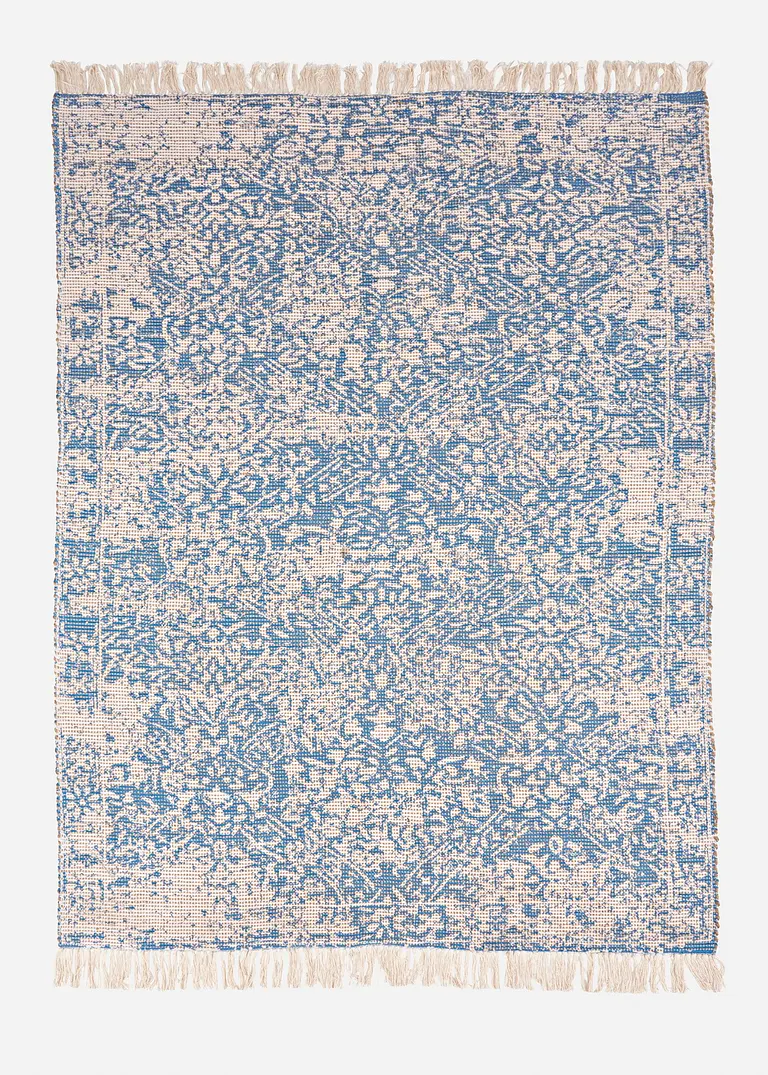 Kelim-Teppich mit Fransen in blau von vorne - bonprix Kelim-Teppich mit Fransen in blau von vorne - bonprix