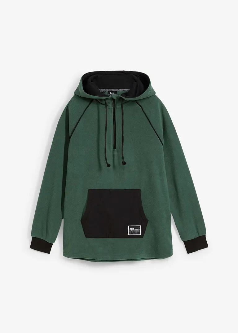 Fleeceshirt mit Kapuze in grün von vorne - bonprix Fleeceshirt mit Kapuze in grün von vorne - bonprix