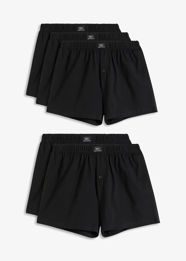 Lockere Jersey Boxershorts (5er Pack) in schwarz von vorne - bonprix Lockere Jersey Boxershorts (5er Pack) in schwarz von vorne - bonprix