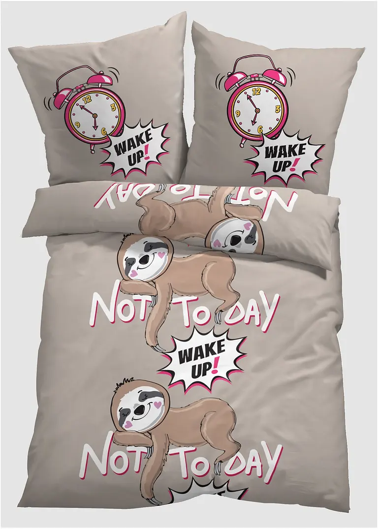 Bettwäsche mit Faultier in beige - bonprix Bettwäsche mit Faultier in beige - bonprix