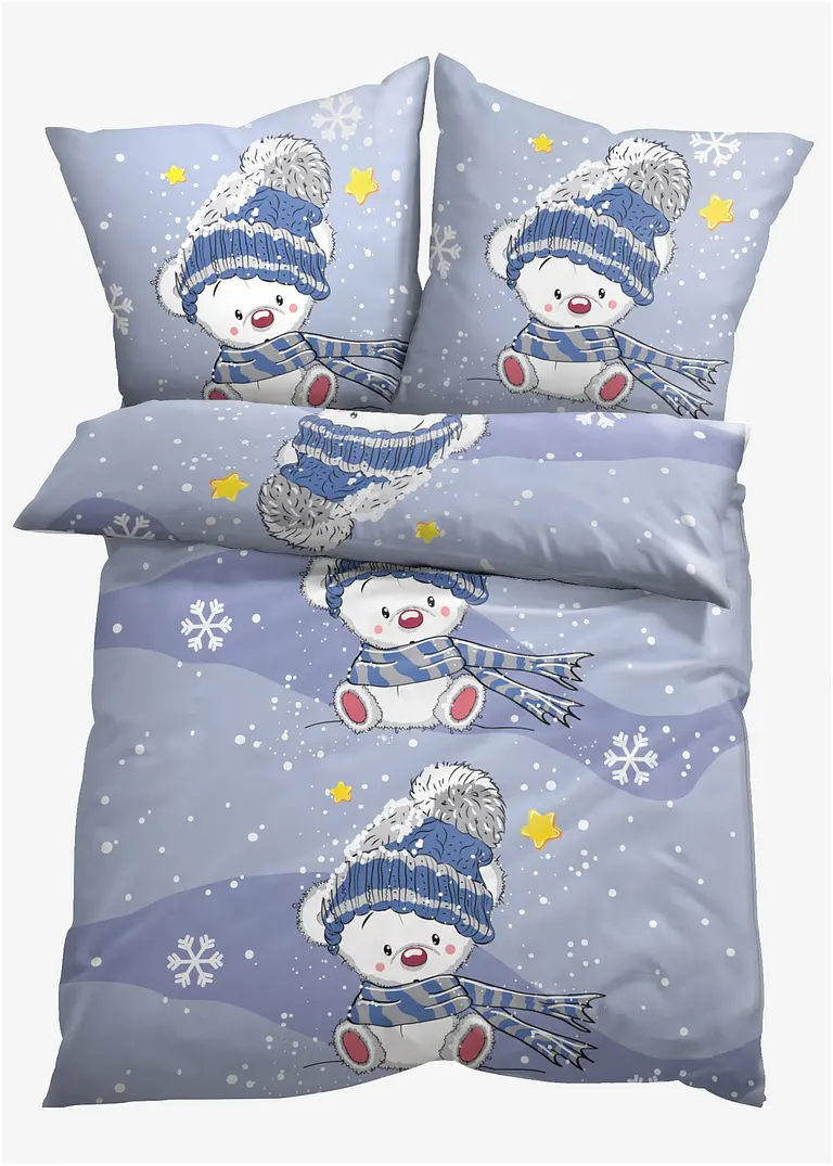 Bettwäsche mit Bär in blau - bonprix Bettwäsche mit Bär in blau - bonprix