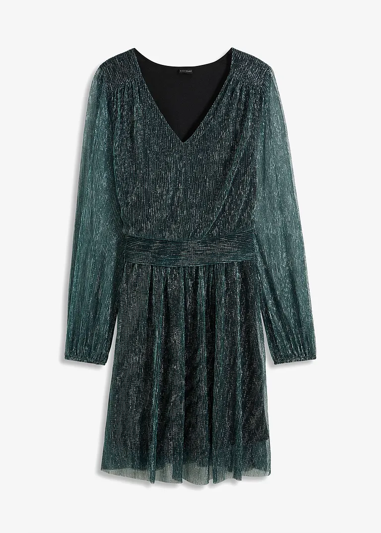 Kleid mit Glitzereffekt in blau von vorne - bonprix Kleid mit Glitzereffekt in blau von vorne - bonprix