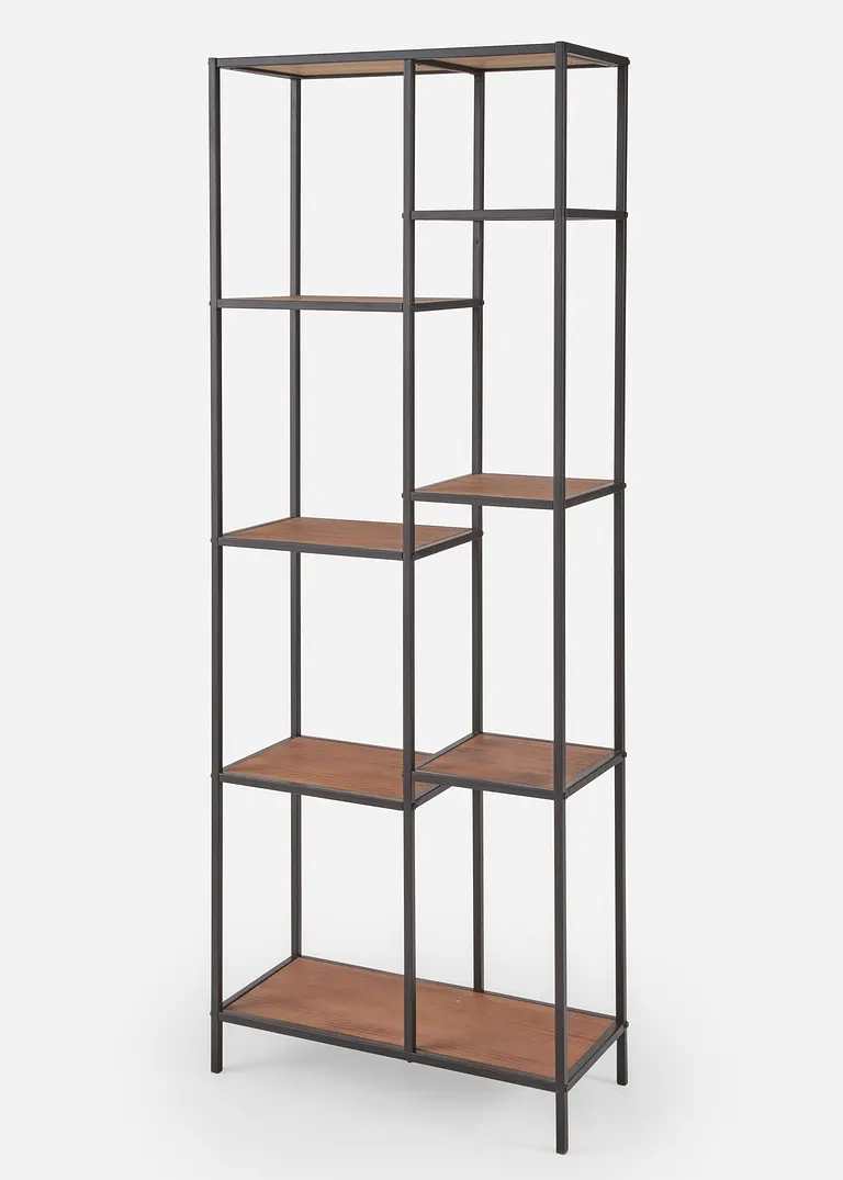 Regal mit Holzböden in schwarz von vorne - bonprix Regal mit Holzböden in schwarz von vorne - bonprix