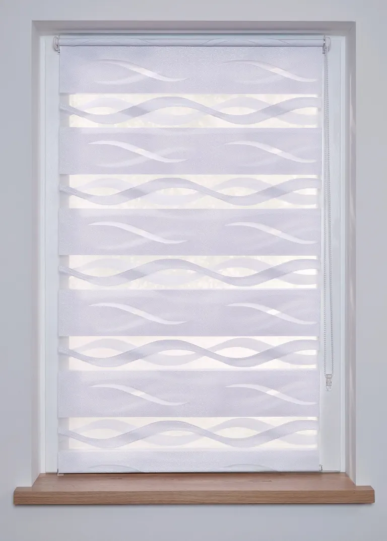Jacquard Doppelrollo zweifarbig in weiß - bonprix Jacquard Doppelrollo zweifarbig in weiß - bonprix
