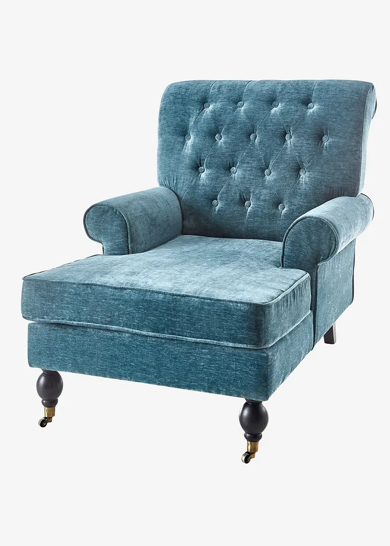 Sessel mit Fußteil in blau von vorne - bonprix Sessel mit Fußteil in blau von vorne - bonprix
