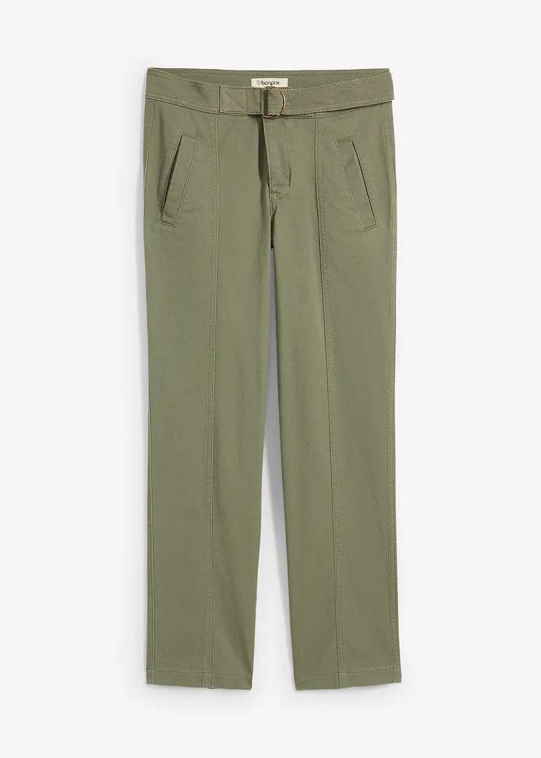 Hose aus Baumwoll-Elasthan-Mix in grün von vorne - bonprix Hose aus Baumwoll-Elasthan-Mix in grün von vorne - bonprix