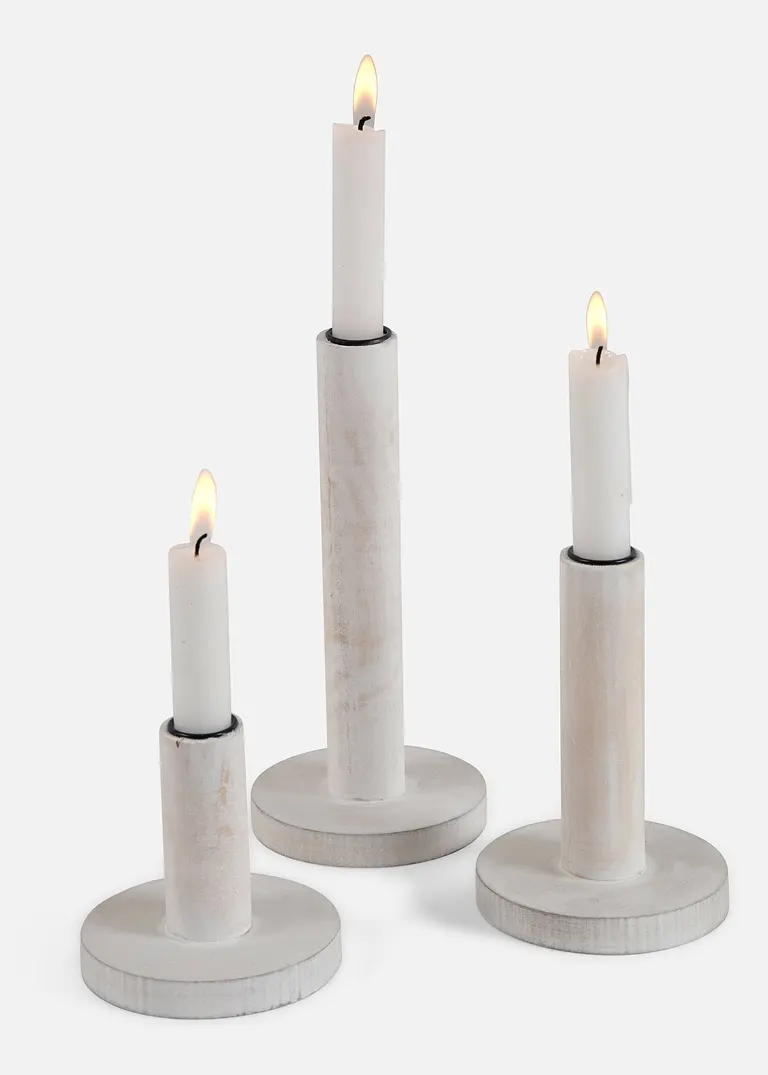 Kerzenhalter (3-tlg. Set) in weiß von vorne - bonprix Kerzenhalter (3-tlg. Set) in weiß von vorne - bonprix