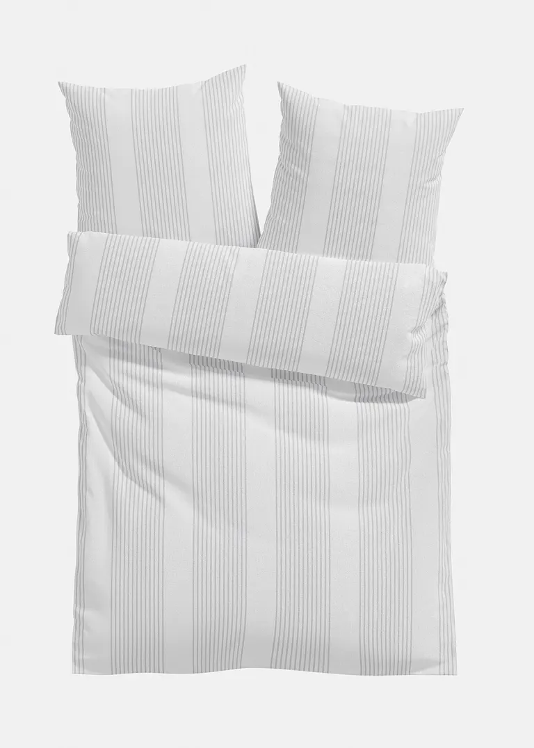 Bettwäsche mit Streifen in weiß - bonprix Bettwäsche mit Streifen in weiß - bonprix