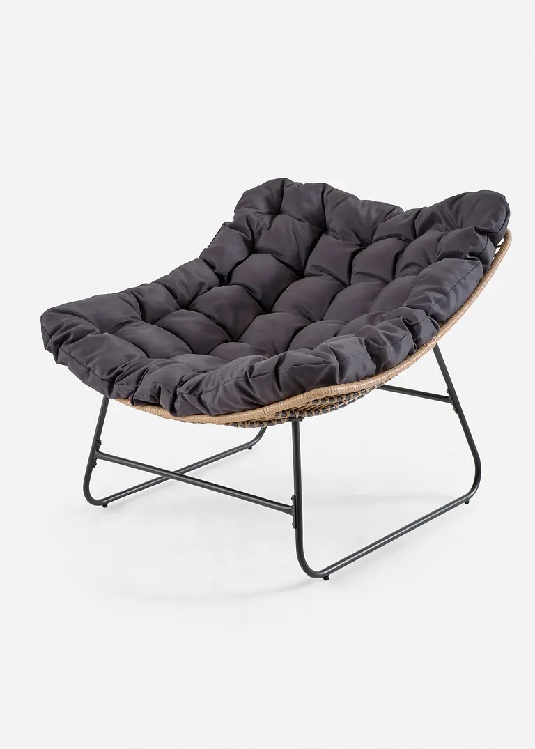 Gartensessel mit Metallgestell in grau von vorne - bonprix Gartensessel mit Metallgestell in grau von vorne - bonprix