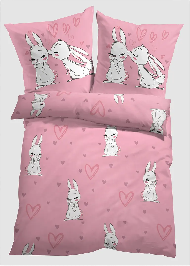 Bettwäsche mit Hasen in rosa - bonprix Bettwäsche mit Hasen in rosa - bonprix