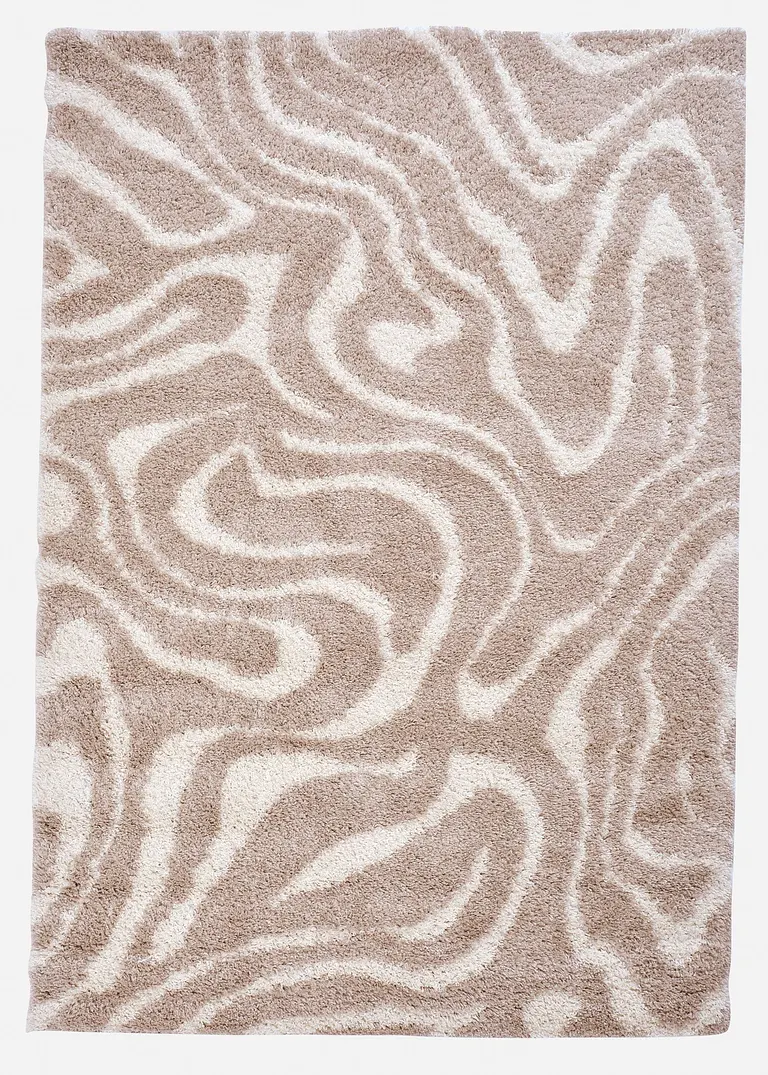 Hochflorteppich mit flauschiger Oberfläche in beige von vorne - bonprix Hochflorteppich mit flauschiger Oberfläche in beige von vorne - bonprix