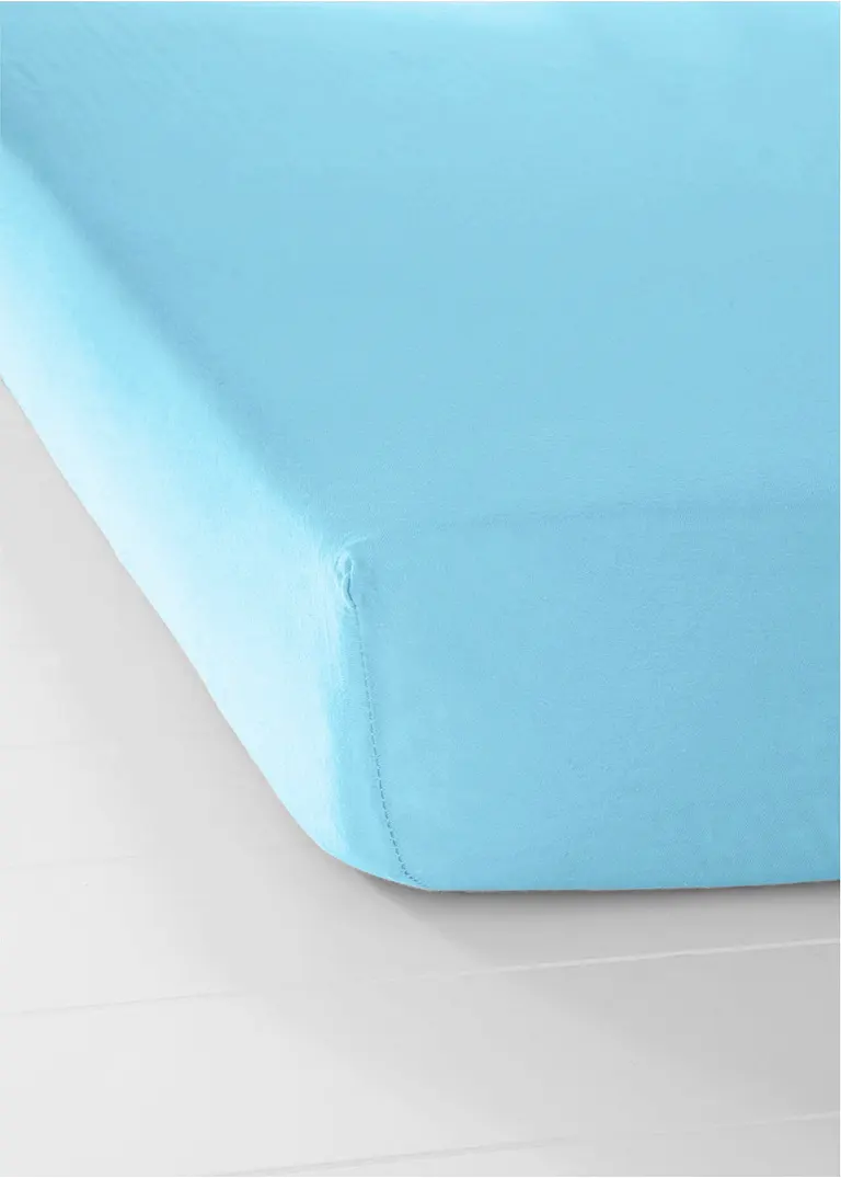 Jersey Spannbettlaken in blau - bonprix Jersey Spannbettlaken in blau - bonprix