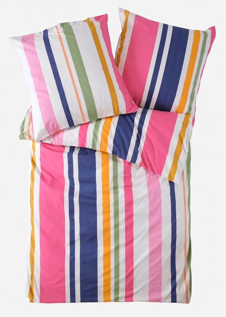 Perkal Bettwäsche mit Streifen in bunt von vorne - bonprix Perkal Bettwäsche mit Streifen in bunt von vorne - bonprix