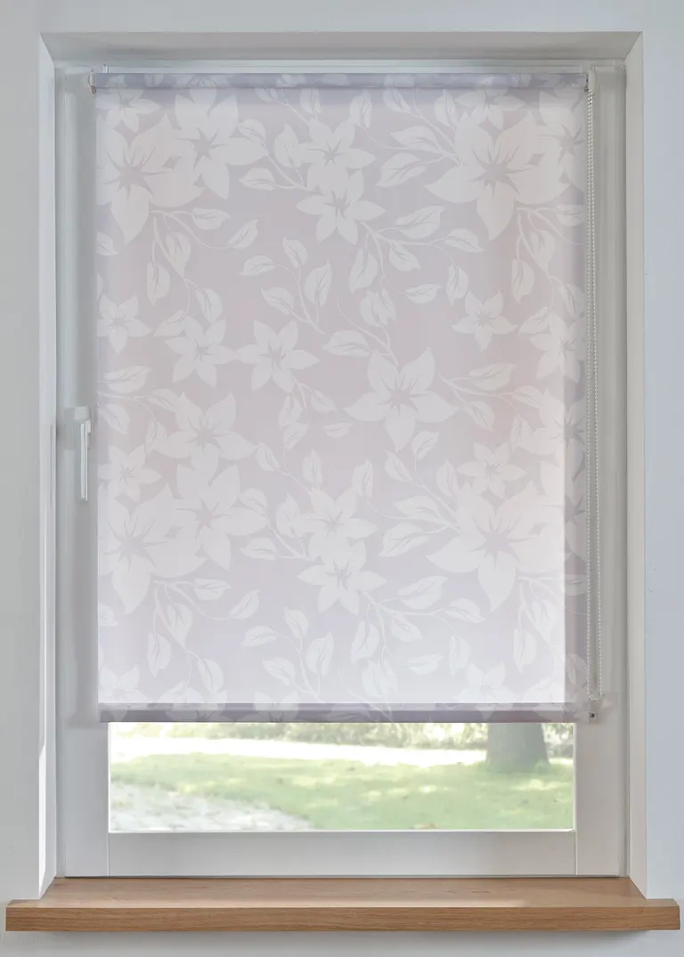 Sichtschutzrollo mit Blumendruck in grau - bonprix Sichtschutzrollo mit Blumendruck in grau - bonprix