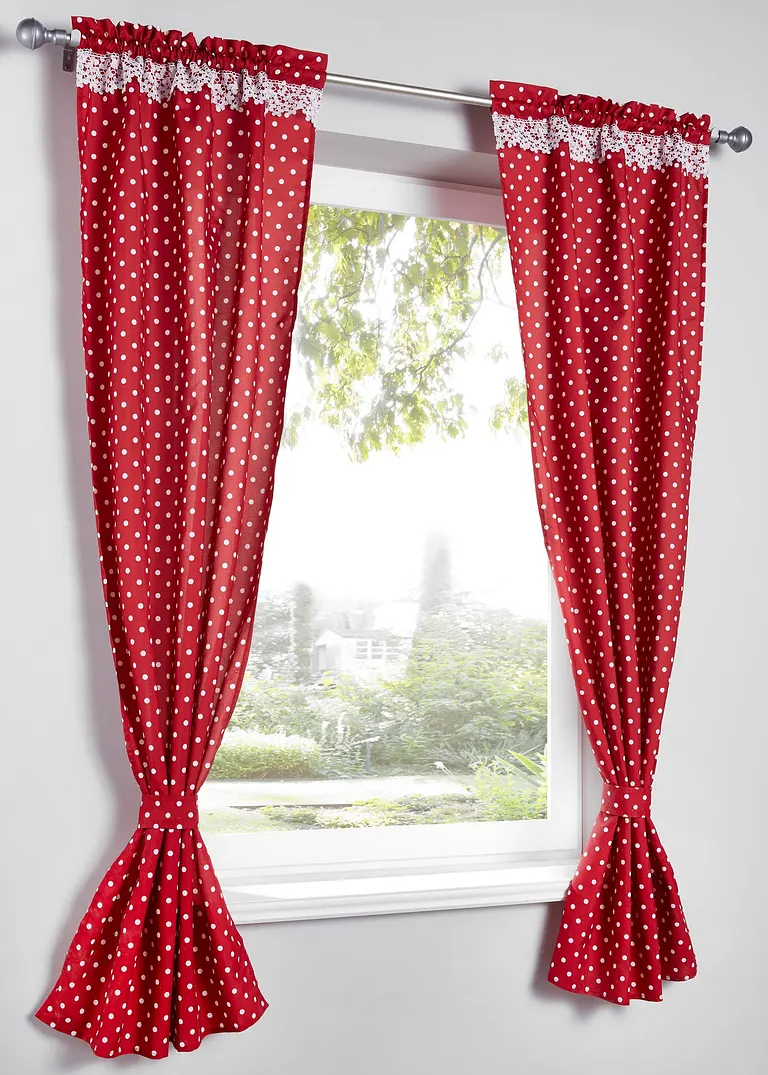 Vorhang (4-tlg.Set) in rot - bonprix Vorhang (4-tlg.Set) in rot - bonprix
