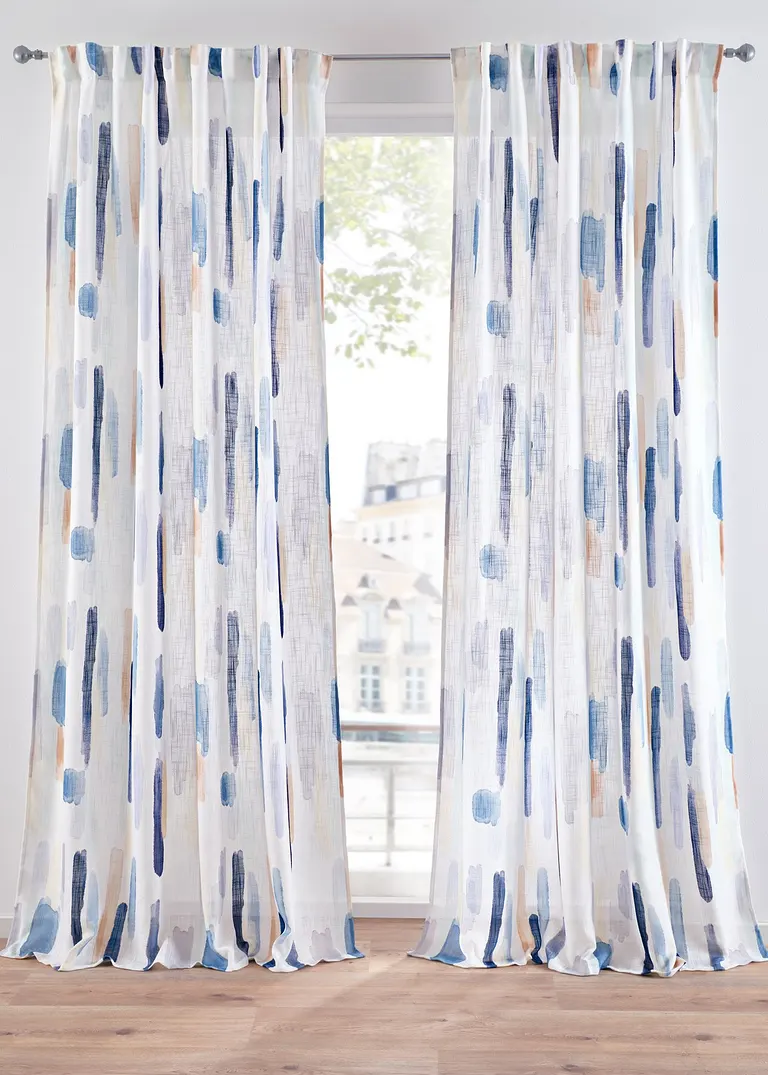 Vorhang mit Streifen Druck (1er Pack) in blau - bonprix Vorhang mit Streifen Druck (1er Pack) in blau - bonprix