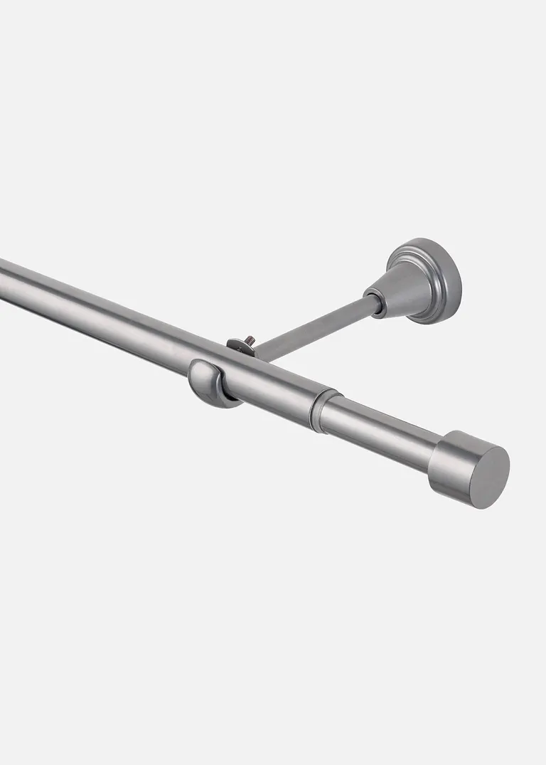 Gardinenstange ausziehbar für Wand-und Deckenmontage in silber von vorne - bonprix Gardinenstange ausziehbar für Wand-und Deckenmontage in silber von vorne - bonprix
