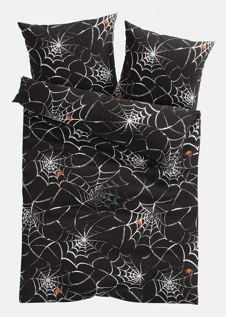 Bettwäsche mit Halloween Design in schwarz von vorne - bonprix Bettwäsche mit Halloween Design in schwarz von vorne - bonprix