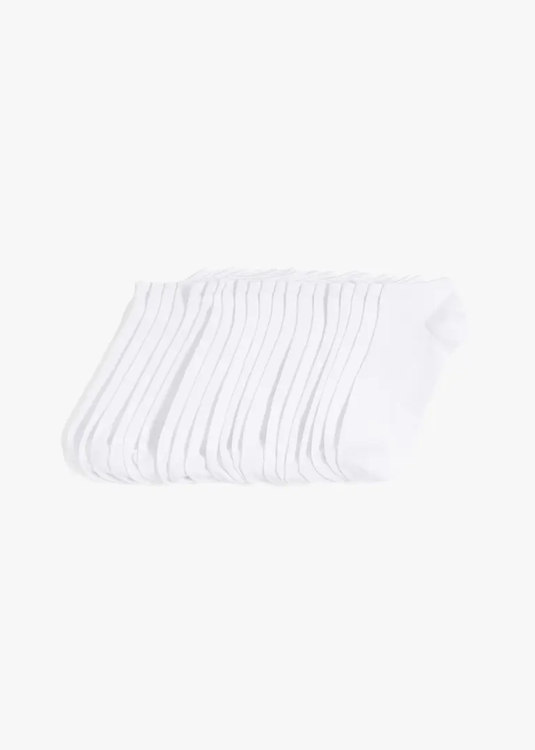 Sneakersocken mit Bio-Baumwolle (20er Pack) in weiß von vorne - bonprix Sneakersocken mit Bio-Baumwolle (20er Pack) in weiß von vorne - bonprix