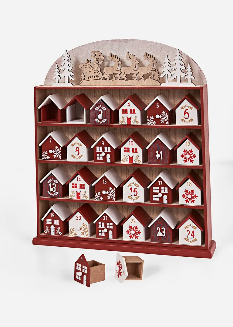 Adventskalender in Haus Design in rot von vorne - bonprix Adventskalender in Haus Design in rot von vorne - bonprix