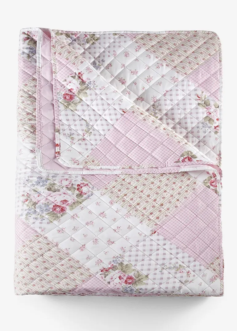 Tagesdecke mit Rosen in rosa von vorne - bonprix Tagesdecke mit Rosen in rosa von vorne - bonprix