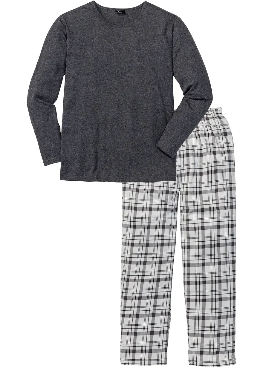 Pyjama in grau von vorne - bonprix Pyjama in grau von vorne - bonprix