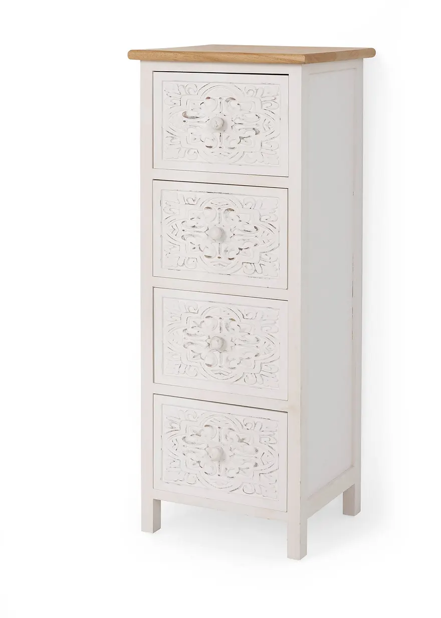 Schrank stehend mit Ornament in weiß von vorne - bpc living bonprix collection Schrank stehend mit Ornament in weiß von vorne - bpc living bonprix collection