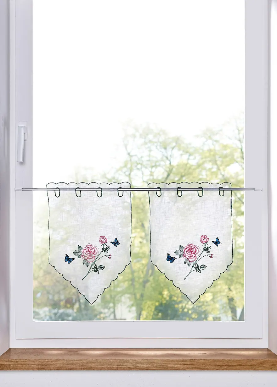 Panneau mit Stickerei (2er Pack) in weiß - bpc living bonprix collection Panneau mit Stickerei (2er Pack) in weiß - bpc living bonprix collection