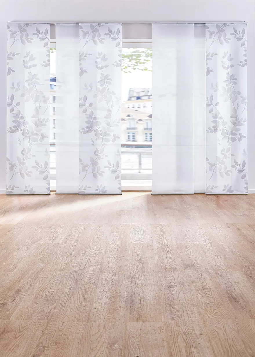 Schiebegardinen-Sets mit Blätterdruck in beige - bonprix Schiebegardinen-Sets mit Blätterdruck in beige - bonprix