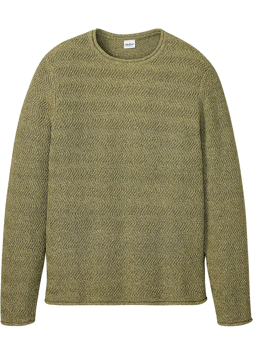 Pullover mit recycelter Baumwolle in grün von vorne - bonprix Pullover mit recycelter Baumwolle in grün von vorne - bonprix